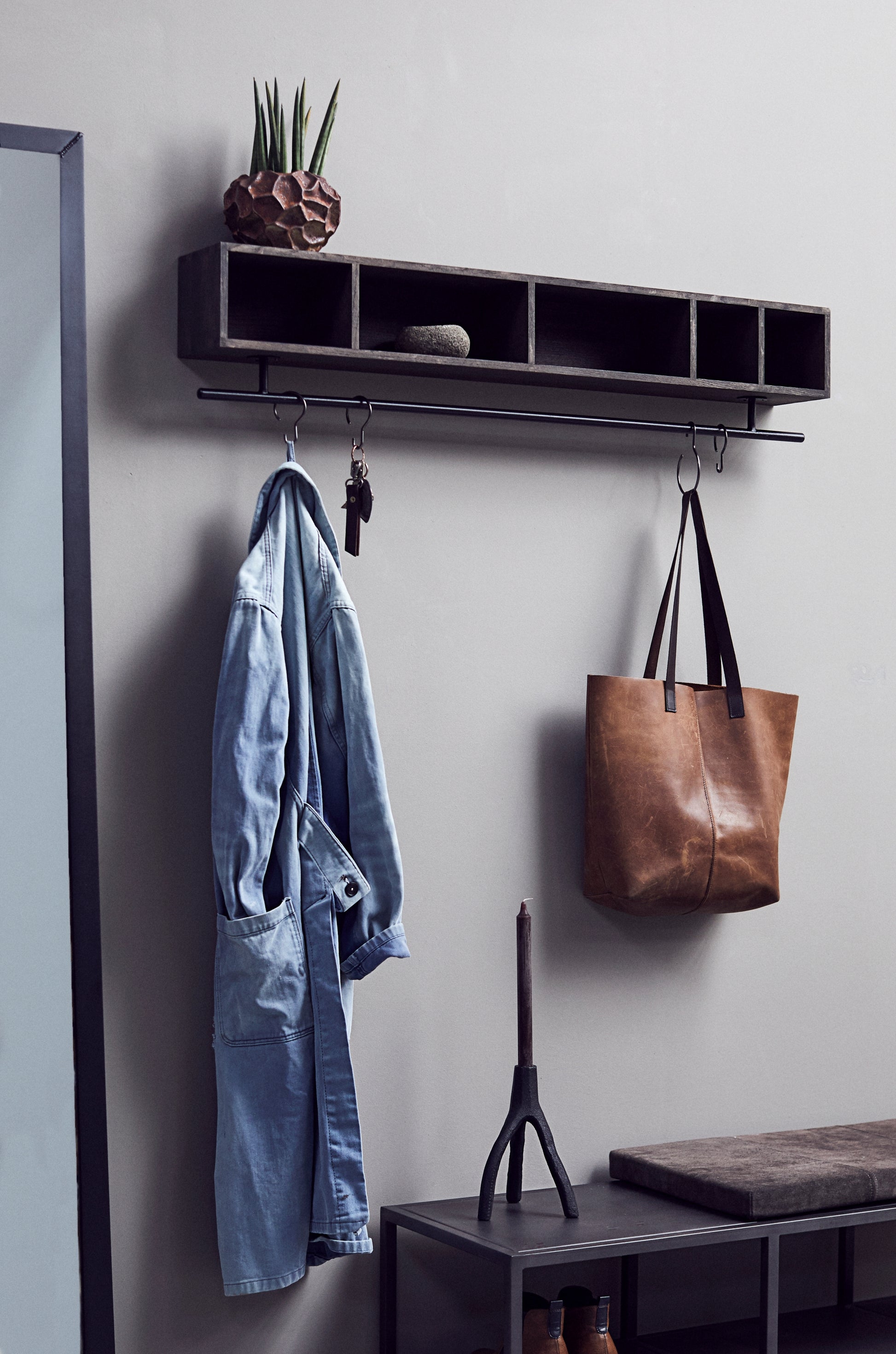 wooden shelf